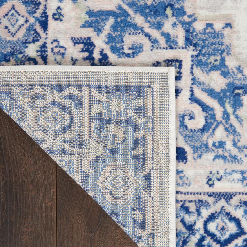 Nourison Home Whimsicle WHS03 Ivory Blue Indoor Rectangle Area Rug - Farmhouse Power Loomed Machine Made Low Pile