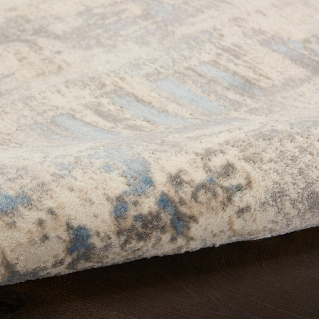 Nourison Home Solace SLA07 Ivory Grey Blue Ivory/Grey/Blue Indoor Runner - Modern Power Loomed Machine Made Low Pile