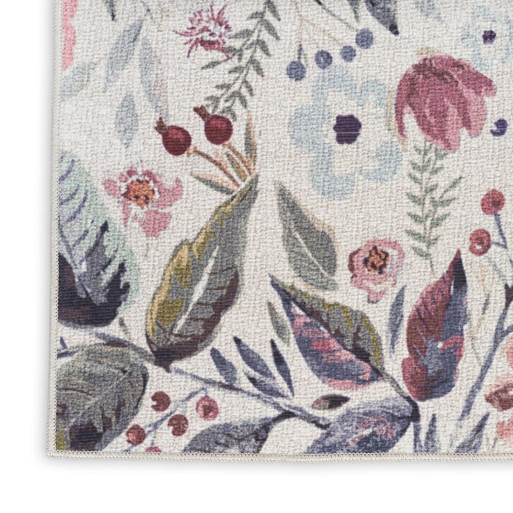 Nourison Home Nourison Washables NWB01 Ivory Pink Indoor Runner - Vintage Power Loomed Machine Made Low Pile