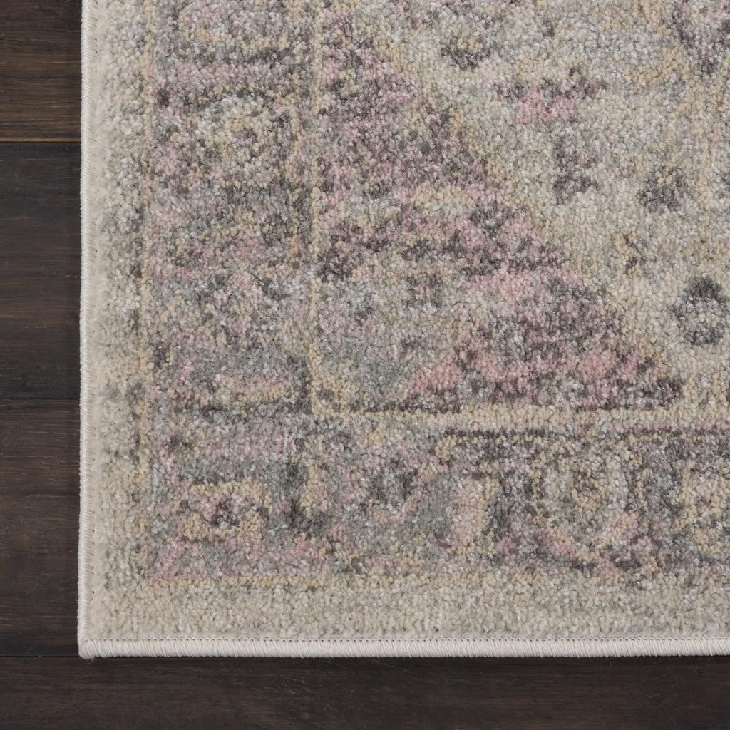Nourison Home Tranquil TRA06 Pink and Beige Ivory Pink Indoor Runner - Vintage Power Loomed Machine Made Medium Pile