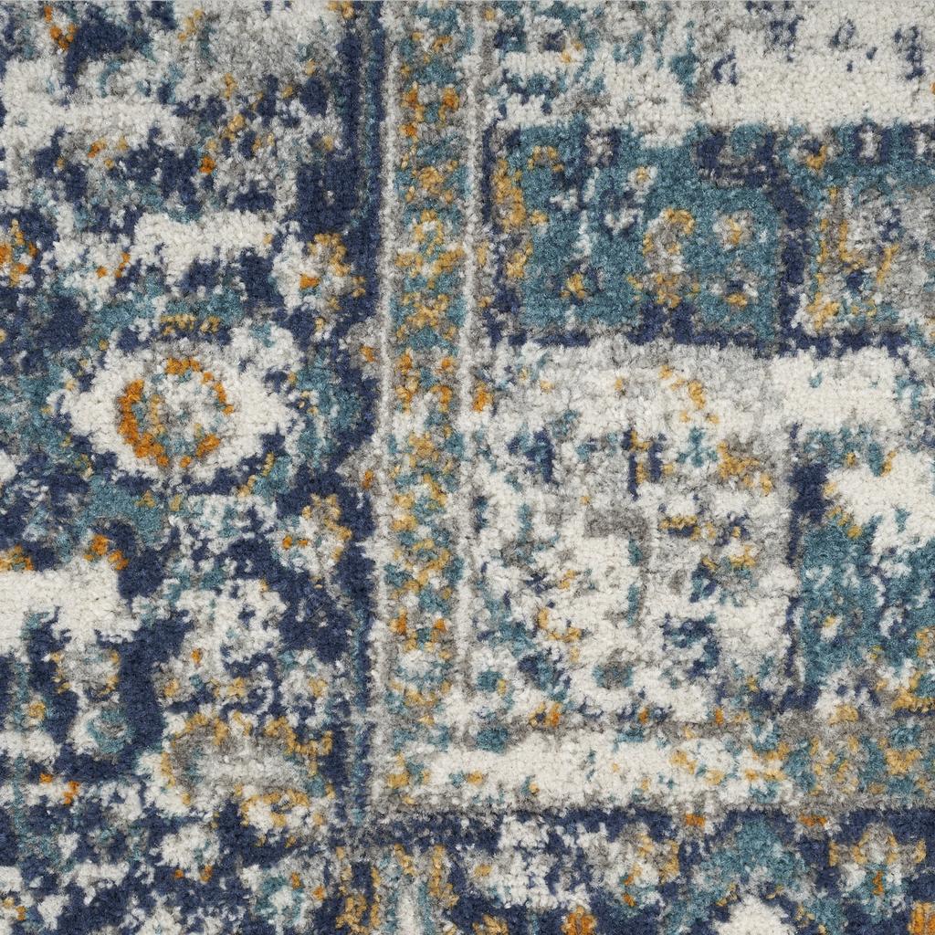 Nourison Home Passion PSN03 Ivory Grey Blue Indoor Runner - Vintage Power Loomed Machine Made Medium Pile