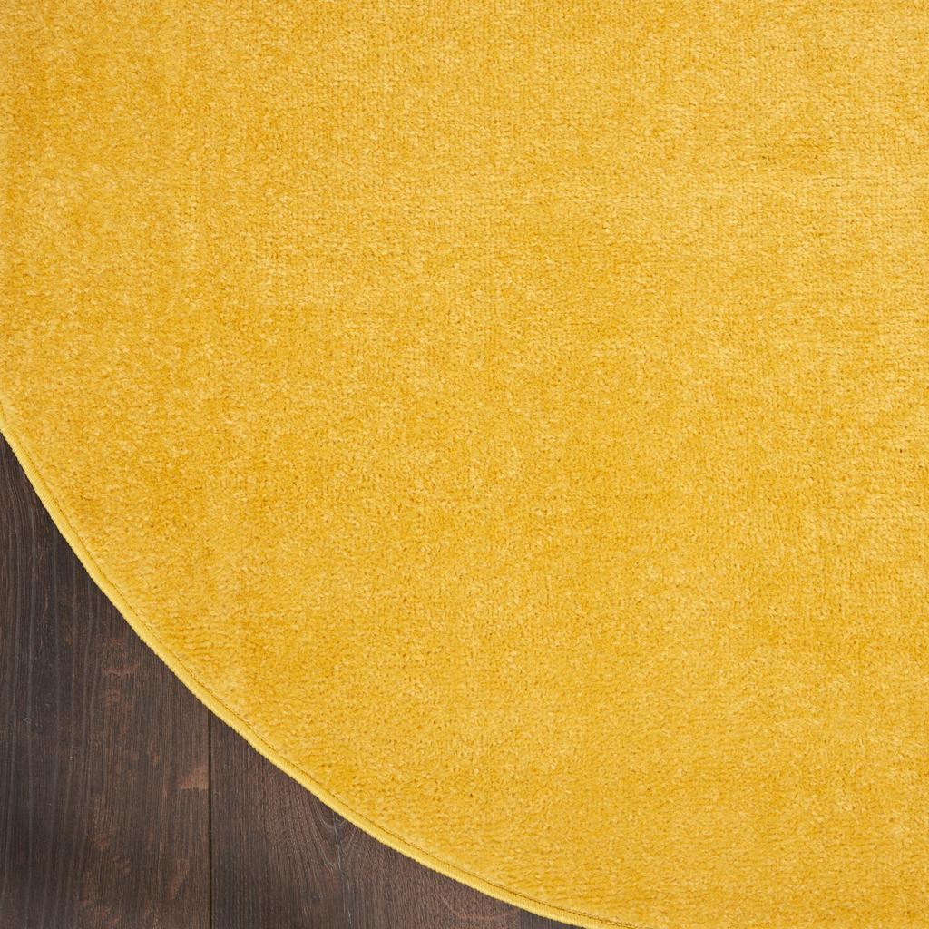 Nourison Home Nourison Essentials NRE01 Yellow Indoor/Outdoor Round Area Rug - Outdoor Power Loomed Machine Made Low Pile