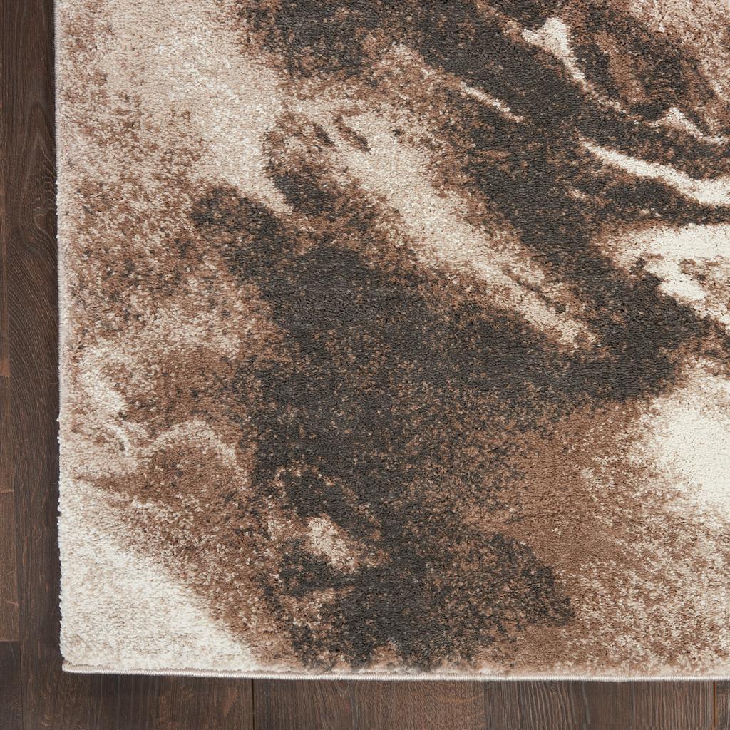 Nourison Home American Manor AMR03 Ivory/Mocha Ivory Mocha Indoor Rectangle Area Rug - Modern Power Loomed Machine Made Medium Pile