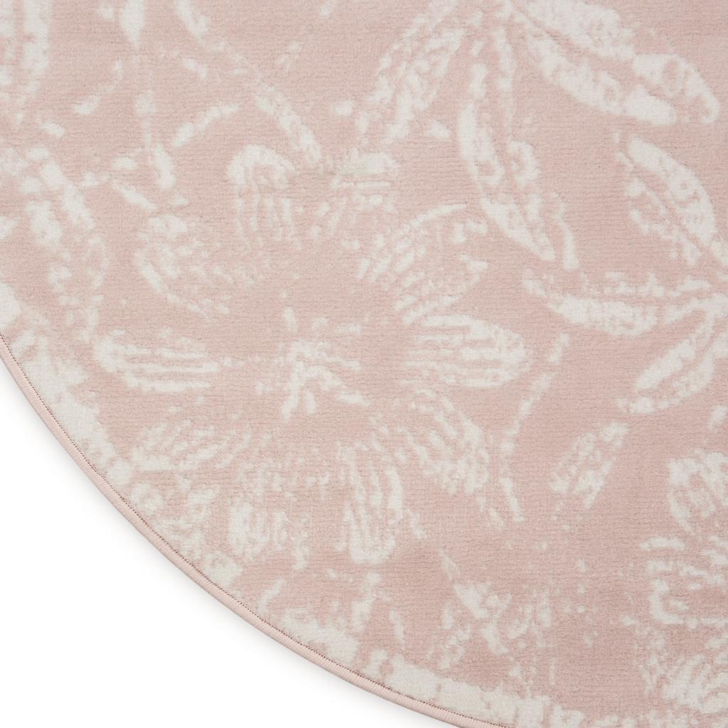 Nourison Home Whimsicle WHS05 Pink Indoor Round Area Rug - Farmhouse Power Loomed Machine Made Low Pile