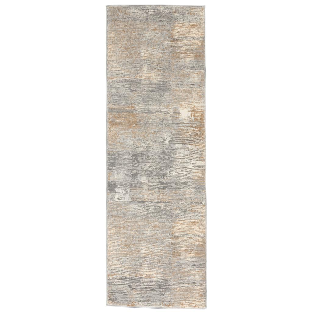 Nourison Home Solace SLA01 Grey Beige Indoor Runner - Modern Power Loomed Machine Made Low Pile