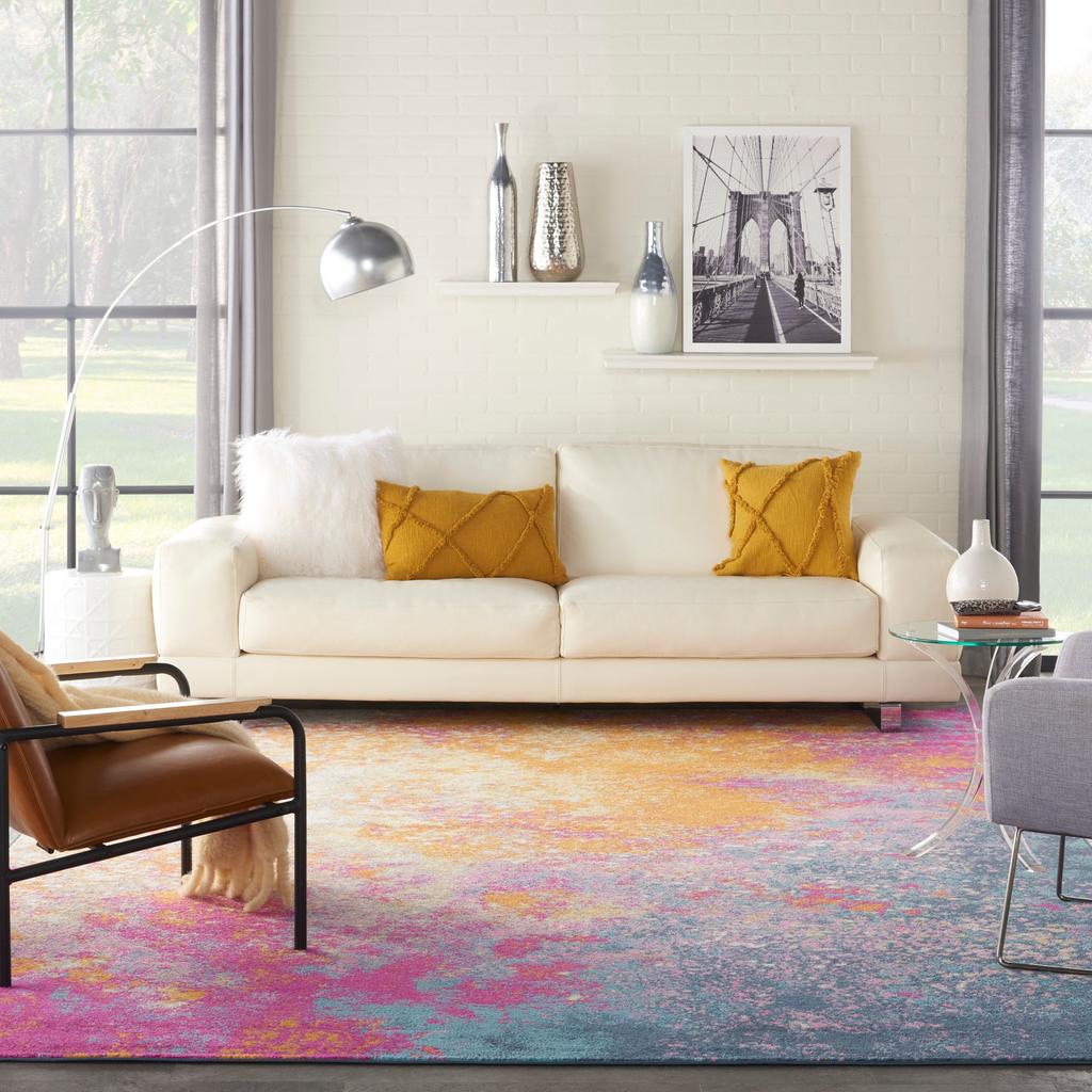 Nourison Home Passion PSN10 Multicolor Sunburst Indoor Runner - Modern Power Loomed Machine Made Medium Pile