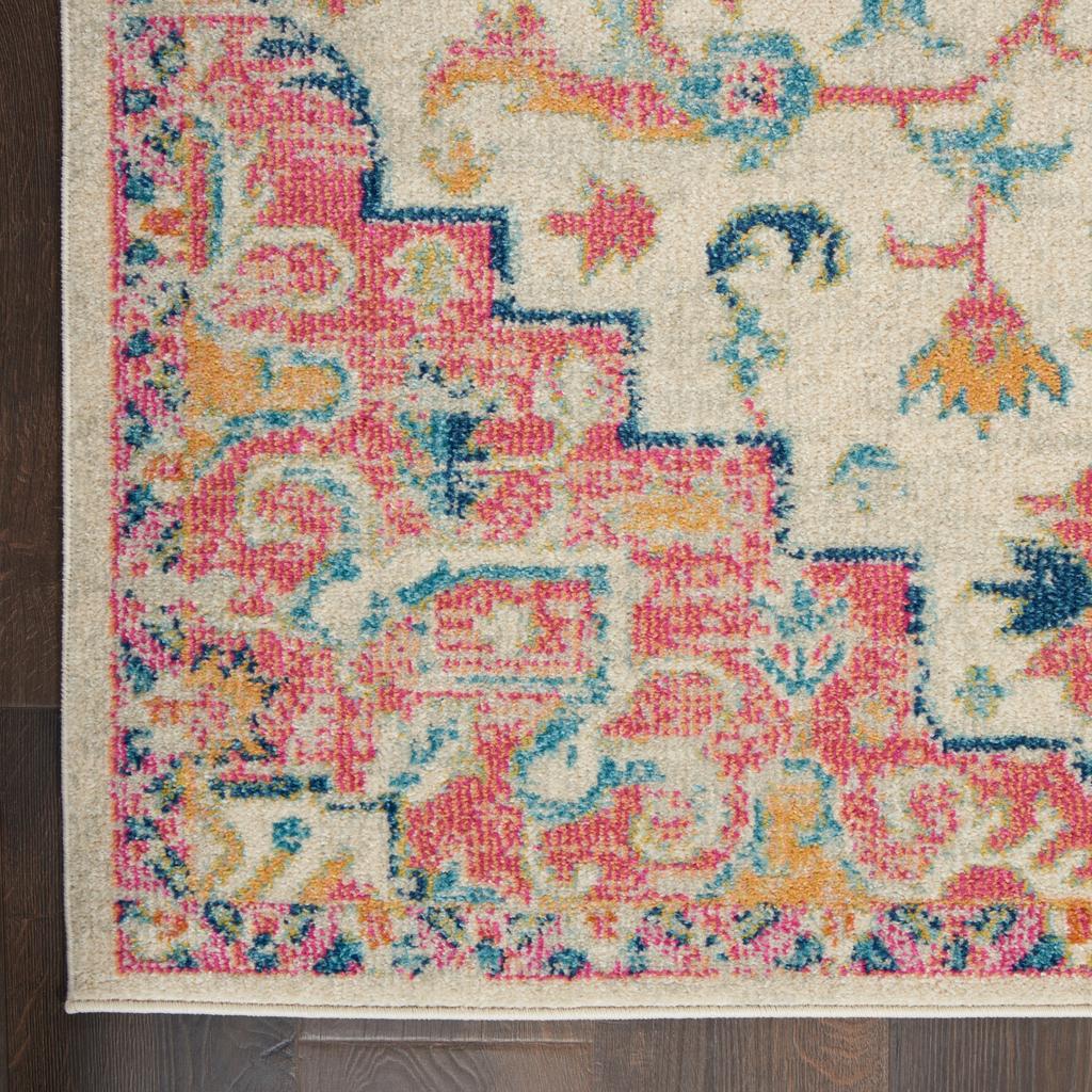 Nourison Home Passion PSN25 Ivory Pink Indoor Runner - Bohemian Power Loomed Machine Made Medium Pile