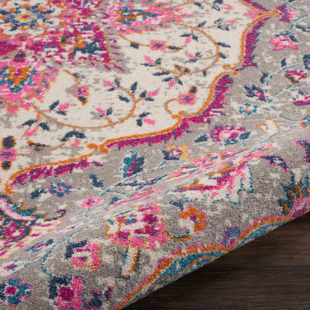 Nourison Home Passion PSN22 Grey Grey/Multi Indoor Runner - Transitional Power Loomed Machine Made Medium Pile