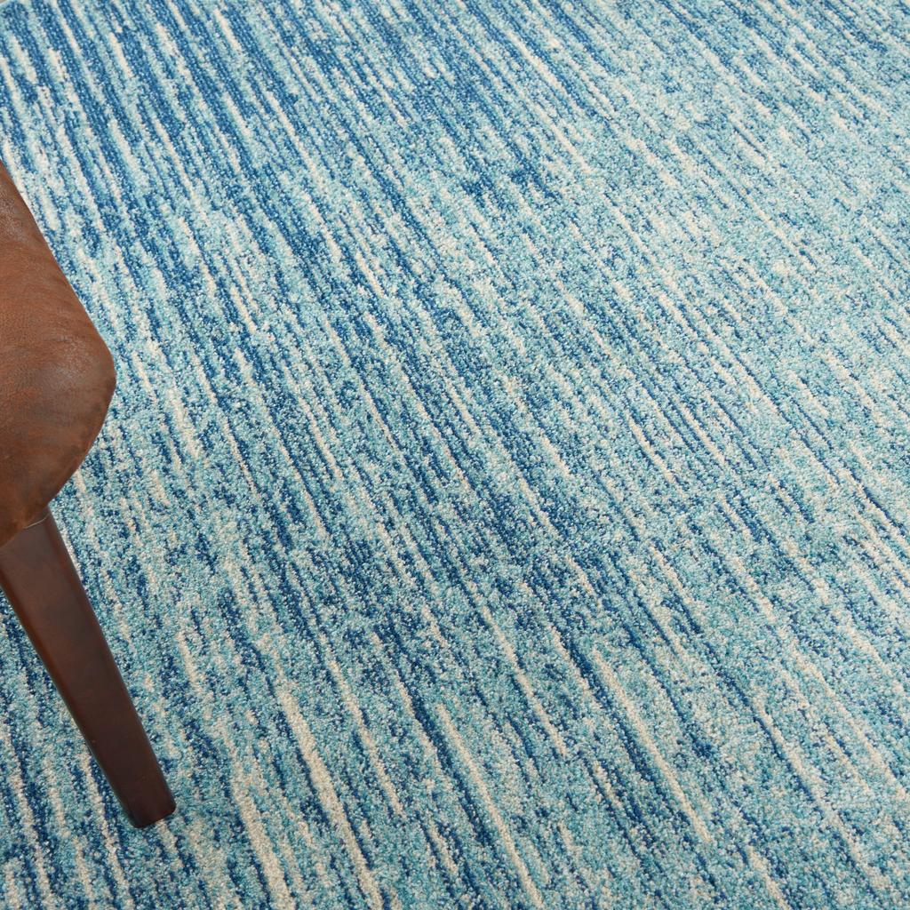 Nourison Home Passion PSN09 Navy Light Blue Indoor Round Area Rug - Modern Power Loomed Machine Made Medium Pile