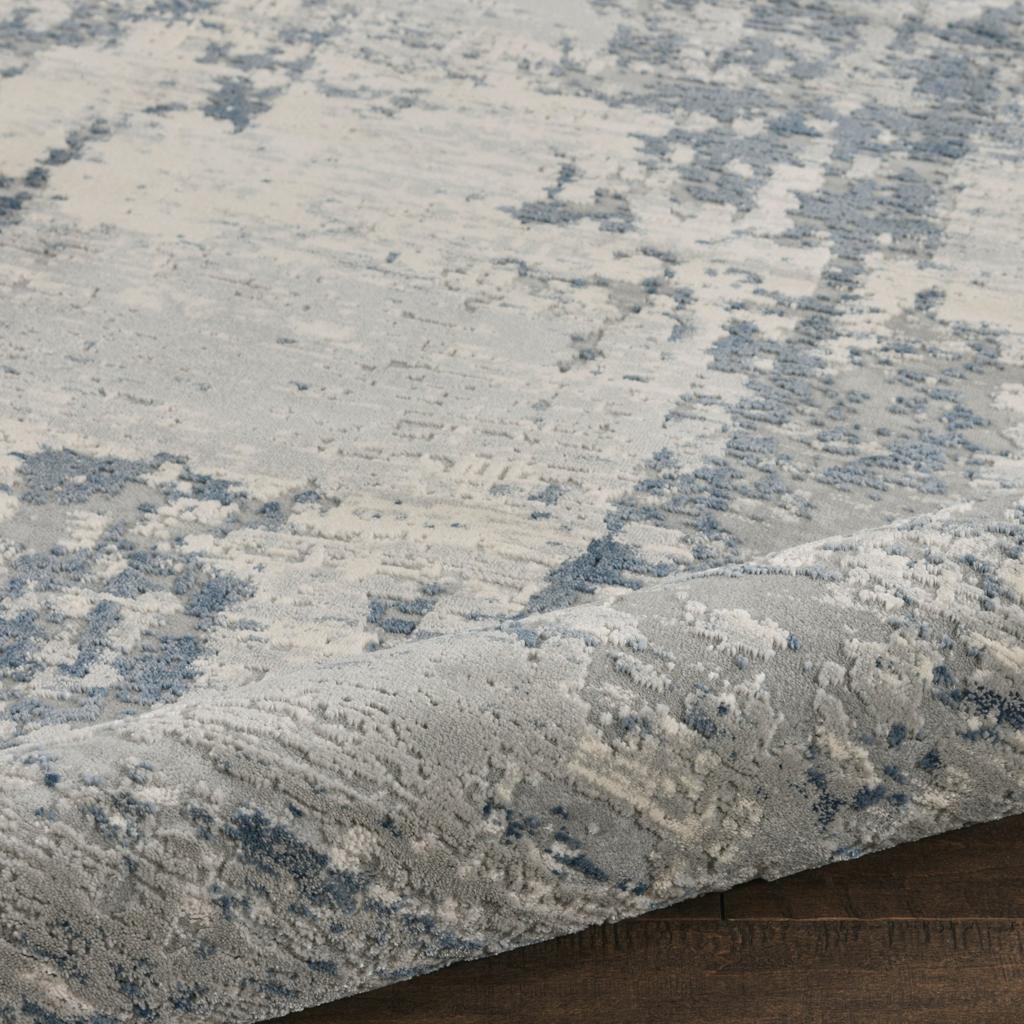 Nourison Home Rustic Textures RUS10 Ivory Blue Indoor Runner - Modern Power Loomed Machine Made Medium Pile