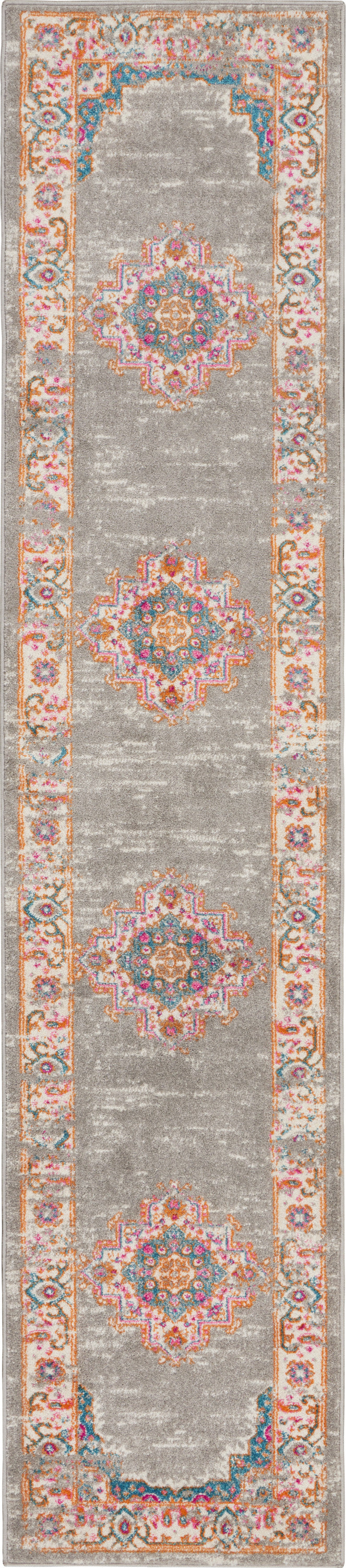 Nourison Home Passion PSN03 Grey Indoor Runner - Bohemian Power Loomed Machine Made Medium Pile