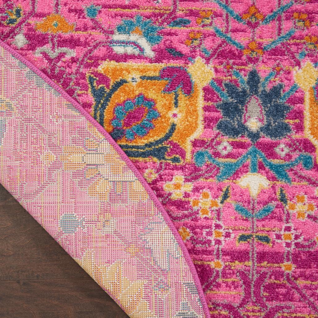 Nourison Home Passion PSN01 Pink Fuchsia Indoor Round Area Rug - Bohemian Power Loomed Machine Made Medium Pile