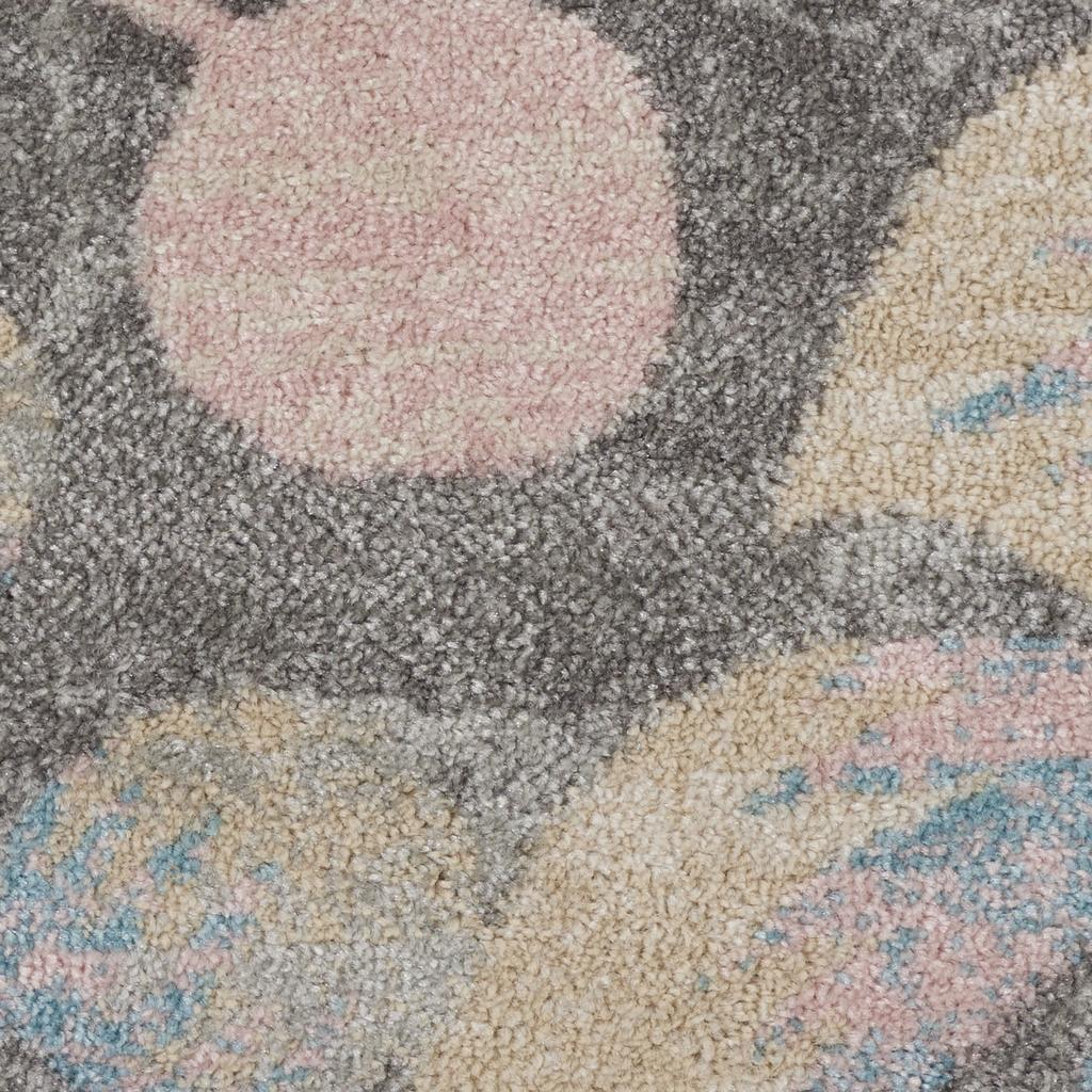 Nourison Home Tranquil TRA03 Grey Beige Indoor Round Area Rug - Farmhouse Power Loomed Machine Made Medium Pile