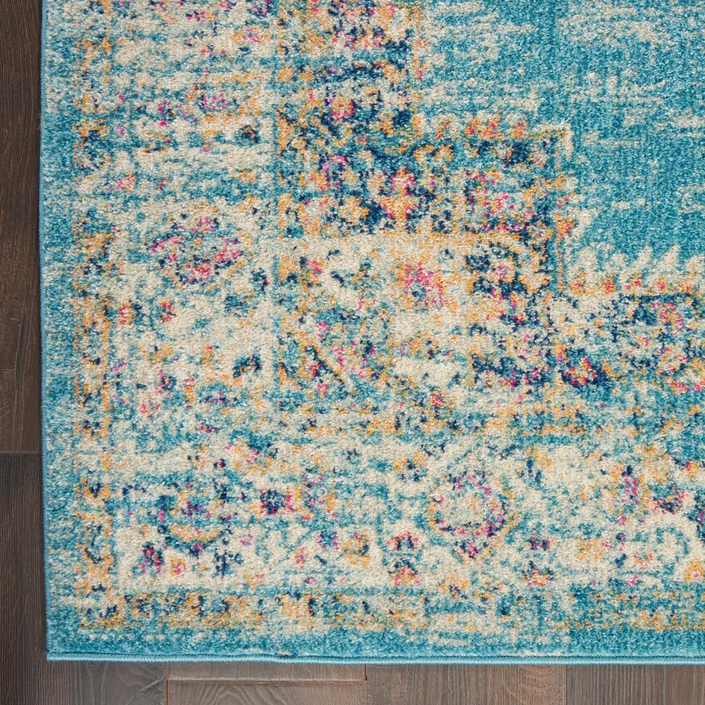 Nourison Home Passion PSN03 Light Blue Indoor Runner - Bohemian Power Loomed Machine Made Medium Pile