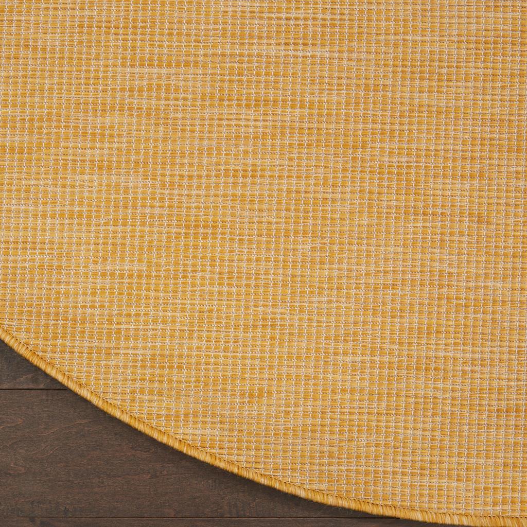 Nourison Home Positano POS01 Yellow Indoor/Outdoor Round Area Rug - Modern Power Loomed Machine Made Low Pile