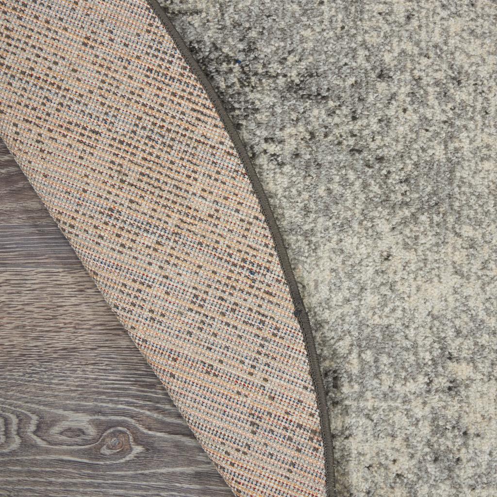 Nourison Home Passion PSN10 Charcoal Ivory Indoor Round Area Rug - Modern Power Loomed Machine Made Medium Pile