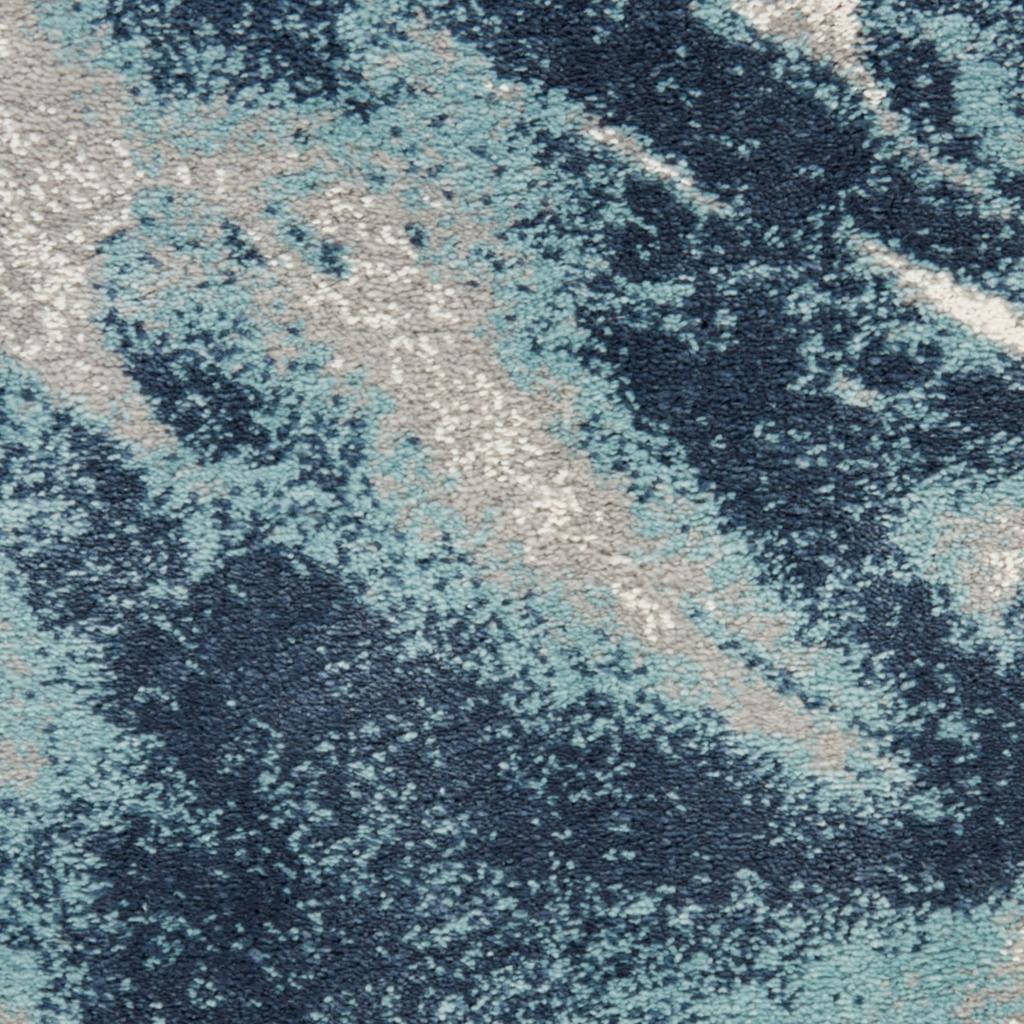 Nourison Home American Manor AMR03 Blue/Ivory Blue Ivory Indoor Rectangle Area Rug - Modern Power Loomed Machine Made Medium Pile