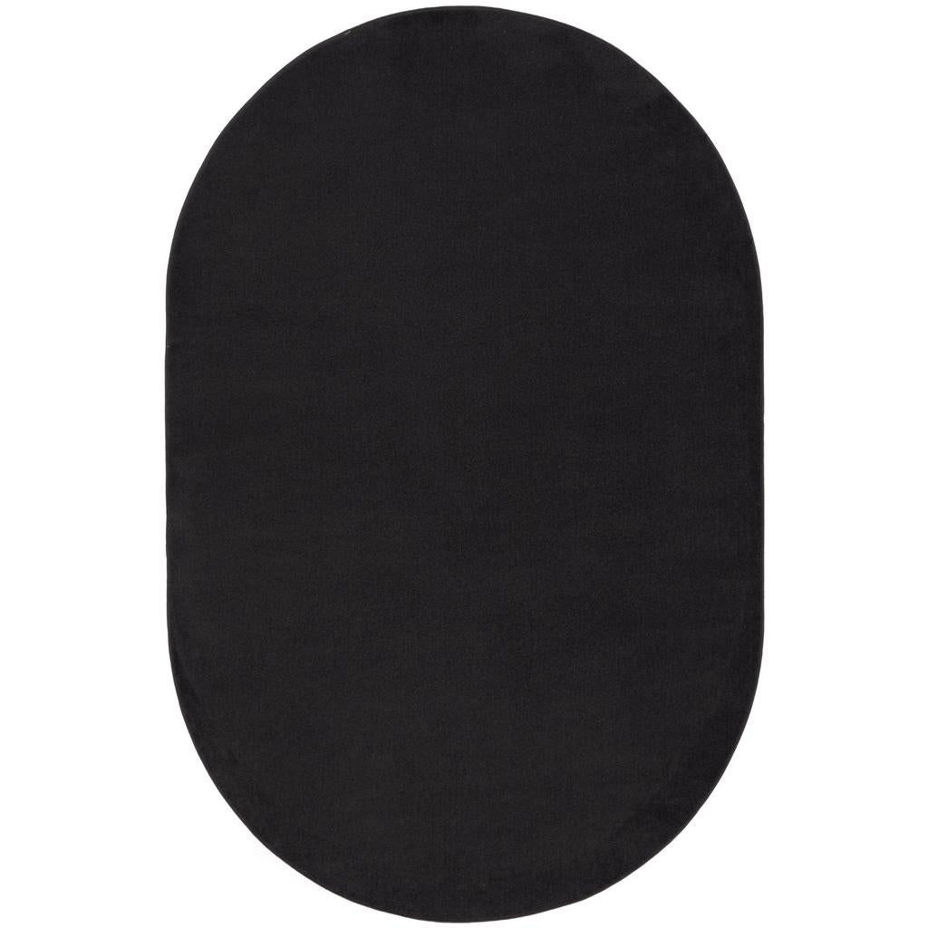 Nourison Home Nourison Essentials NRE01 Black Indoor/Outdoor Oval Area Rug - Outdoor Power Loomed Machine Made Low Pile