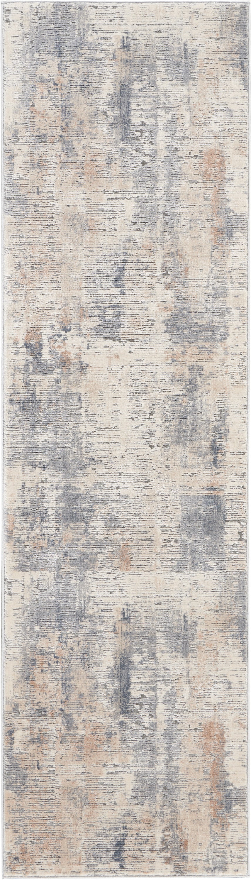 Nourison Home Rustic Textures RUS05 Beige Grey Indoor Runner - Modern Power Loomed Machine Made Medium Pile
