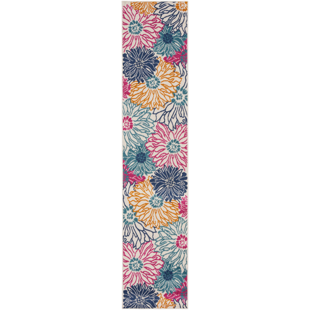 Nourison Home Passion PSN17 Ivory Multicolor Indoor Runner - Contemporary Power Loomed Machine Made Medium Pile