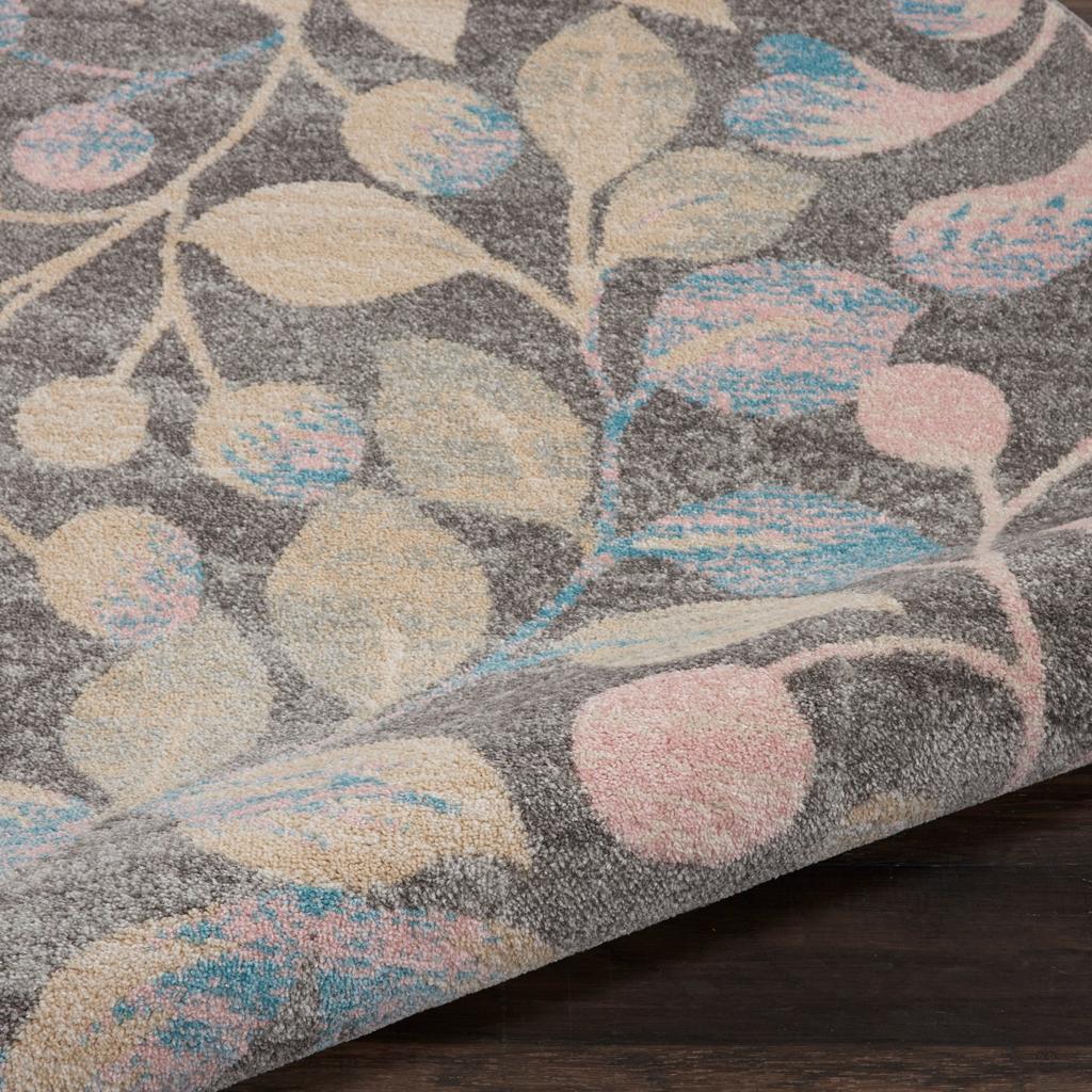 Nourison Home Tranquil TRA03 Grey Beige Indoor Round Area Rug - Farmhouse Power Loomed Machine Made Medium Pile