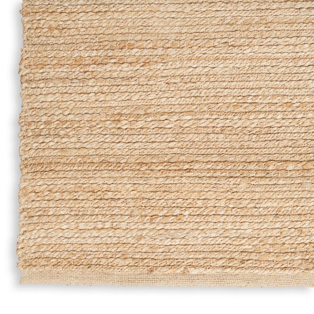 Nourison Home Natural Jute NJT01 Bleached Indoor Runner - Farmhouse Hand Woven Handmade Medium Pile
