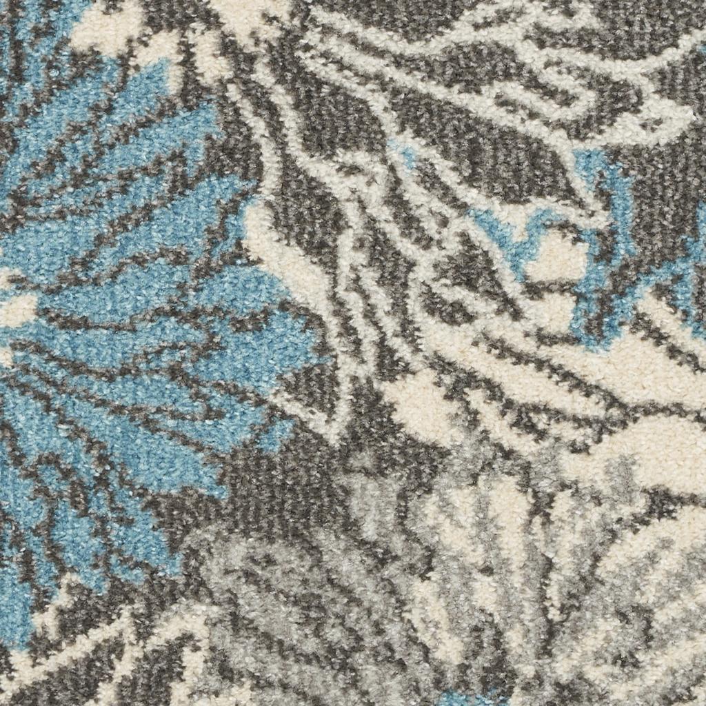 Nourison Home Passion PSN17 Charcoal Blue Indoor Round Area Rug - Contemporary Power Loomed Machine Made Medium Pile
