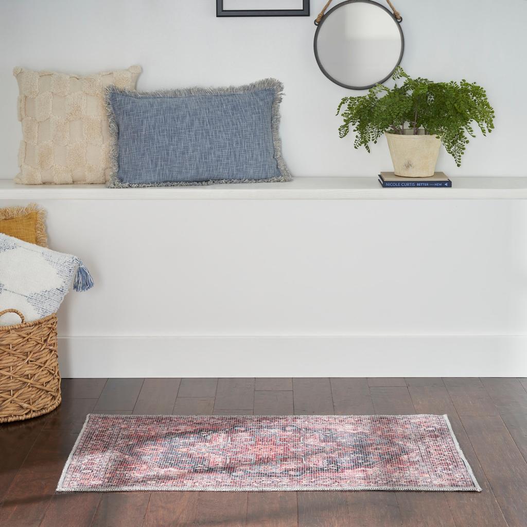 Nourison Home New Concept Washables SR101 Multicolor Indoor Rectangle Area Rug - Vintage Machine Woven Machine Made Low Pile