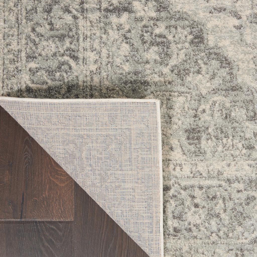 Nourison Home Tranquil TRA05 Grey and White Ivory/Grey Indoor Rectangle Area Rug - Vintage Power Loomed Machine Made Medium Pile