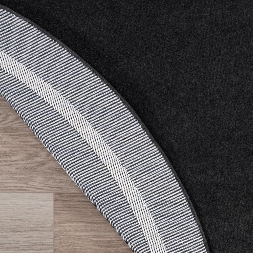 Nourison Home Nourison Essentials NRE02 Black Ivory Indoor/Outdoor Round Area Rug - Contemporary Power Loomed Machine Made Low Pile