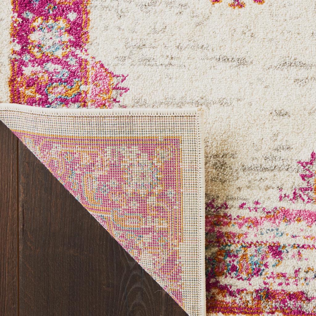 Nourison Home Passion PSN03 Pink and White Ivory/Fuchsia Indoor Runner - Bohemian Power Loomed Machine Made Medium Pile