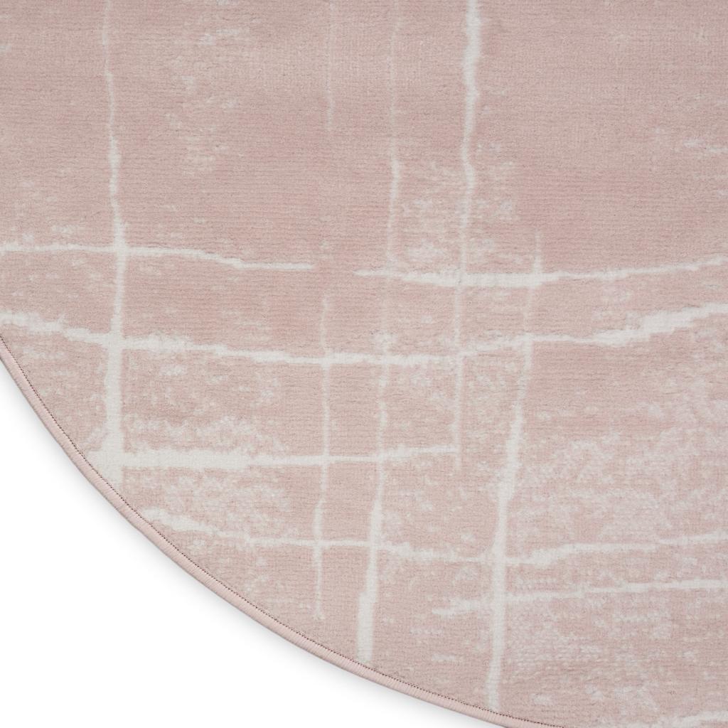 Nourison Home Whimsicle WHS09 Pink Ivory Indoor Round Area Rug - Modern Power Loomed Machine Made Low Pile
