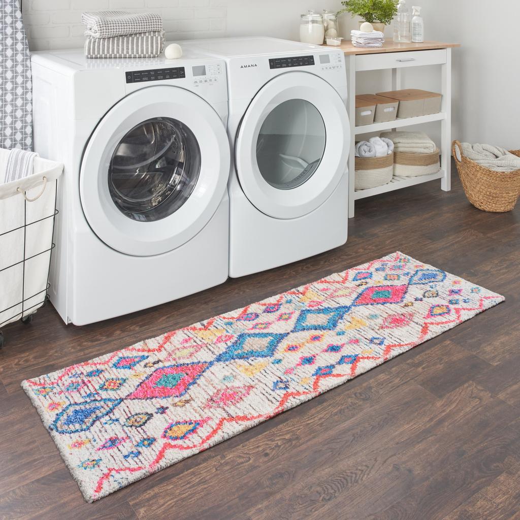 Nourison Home Rosedale RDL20 Yellow Yellow 605 Indoor Runner - Bohemian Power Loomed Machine Made High Pile