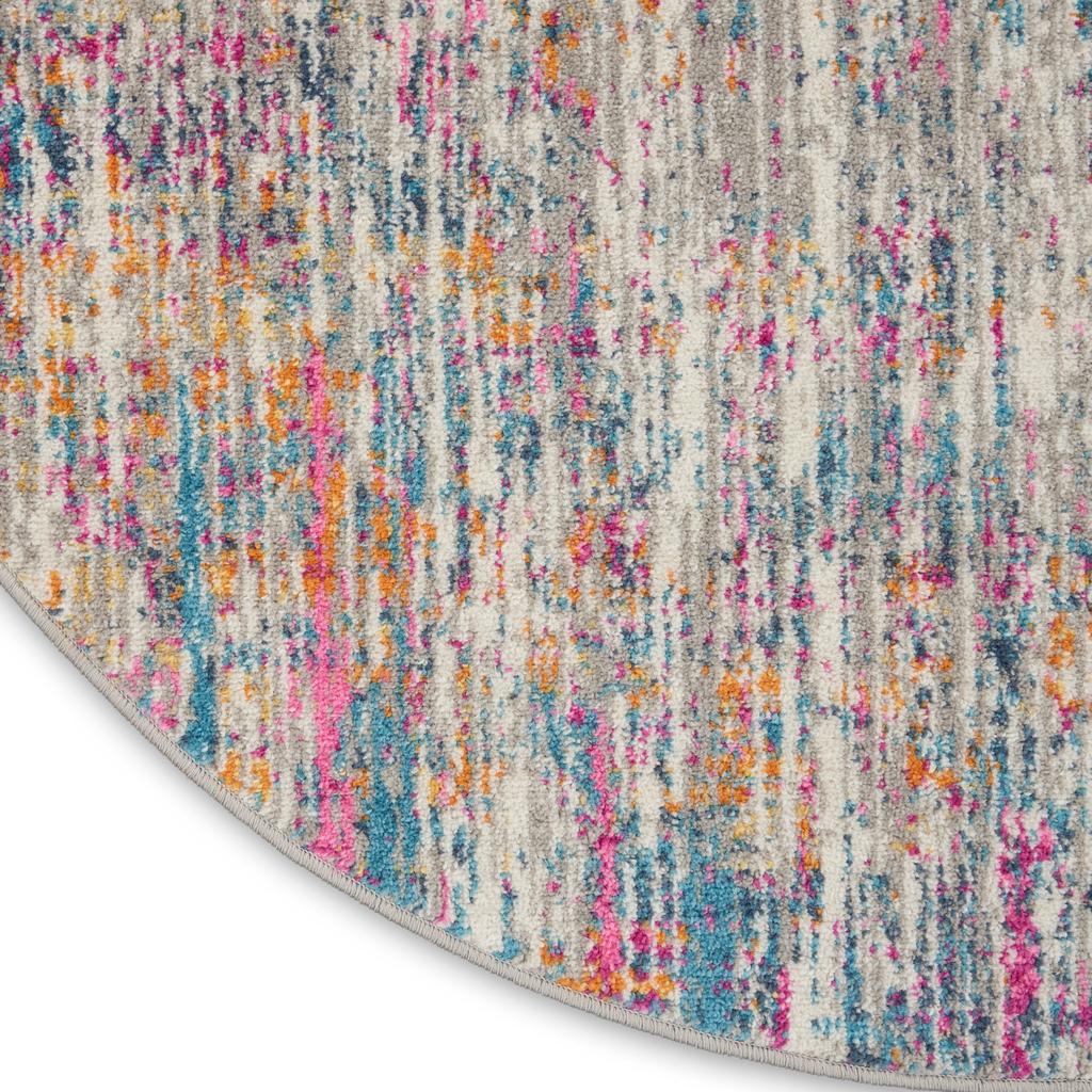 Nourison Home Passion PSN09 Ivory Multicolor Indoor Round Area Rug - Modern Power Loomed Machine Made Medium Pile