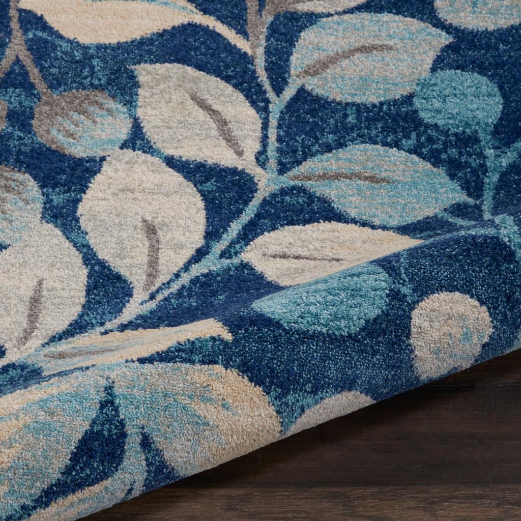 Nourison Home Tranquil TRA03 Navy Indoor Round Area Rug - Farmhouse Power Loomed Machine Made Medium Pile