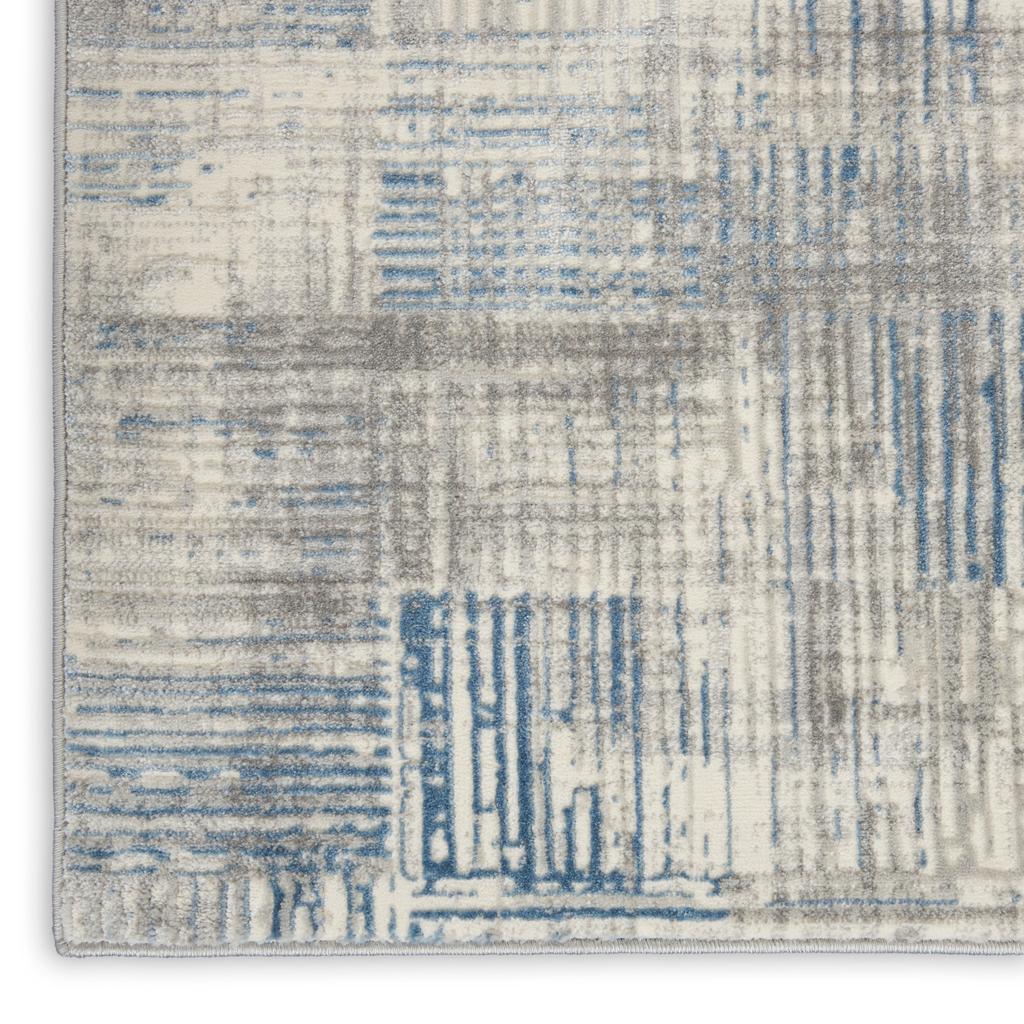 Nourison Home Solace SLA03 Ivory Grey Blue Ivory/Grey/Blue Indoor Runner - Modern Power Loomed Machine Made Low Pile
