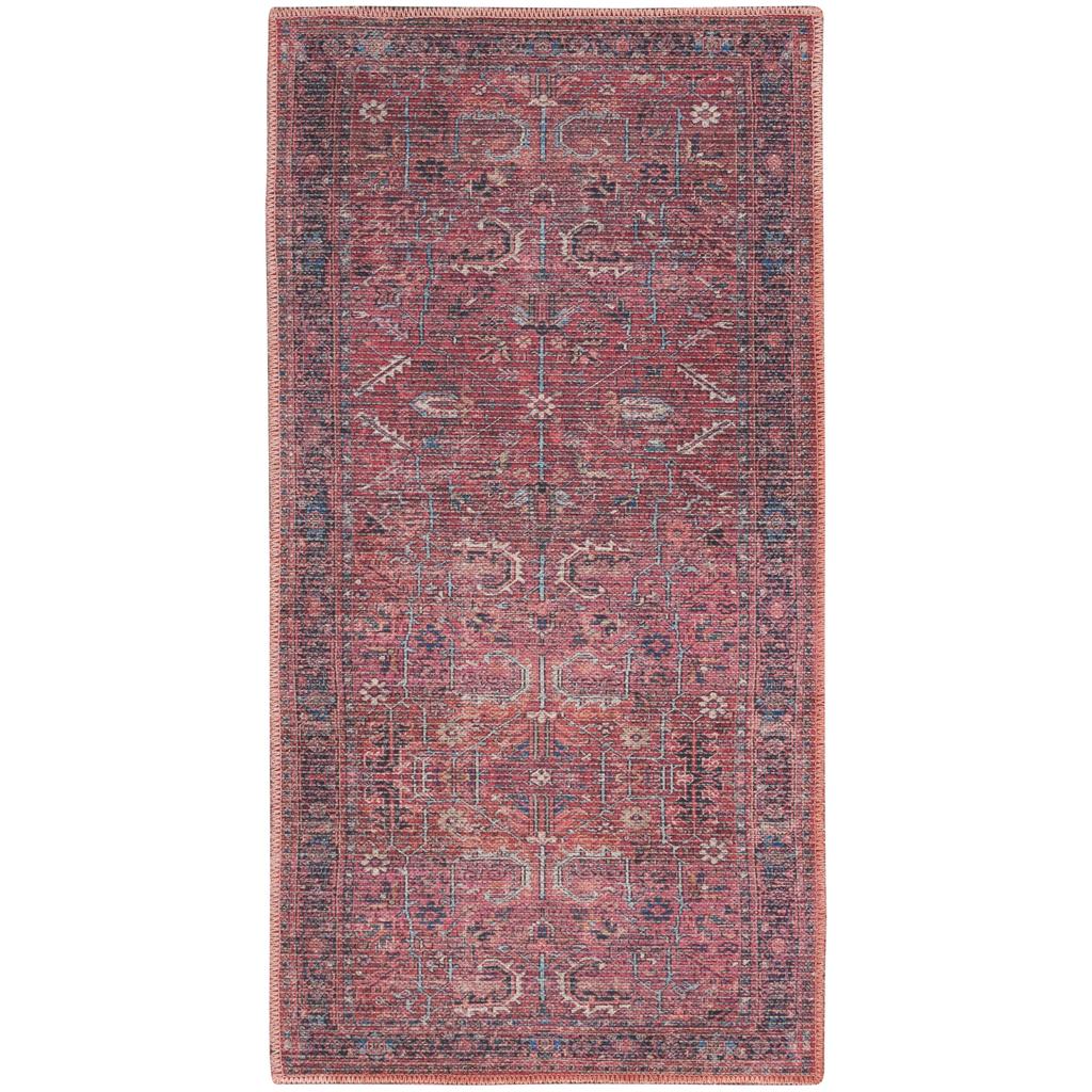 Nourison Home New Concept Washables SR102 Brick Indoor Rectangle Area Rug - Vintage Machine Woven Machine Made Low Pile