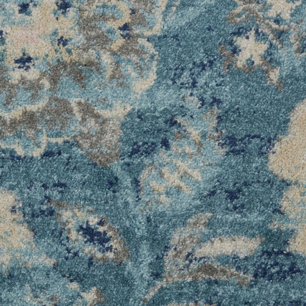 Nourison Home Tranquil TRA02 Turquoise Indoor Rectangle Area Rug - Vintage Power Loomed Machine Made Medium Pile