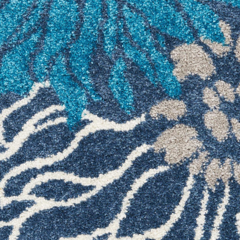 Nourison Home Passion PSN17 Blue Indoor Round Area Rug - Contemporary Power Loomed Machine Made Medium Pile