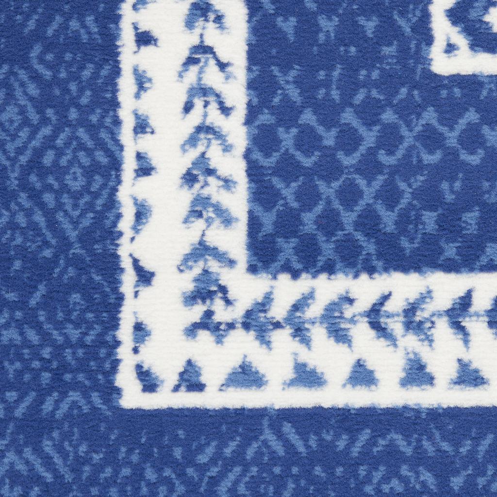 Nourison Home Whimsicle WHS13 Navy Indoor Round Area Rug - Farmhouse Power Loomed Machine Made Low Pile