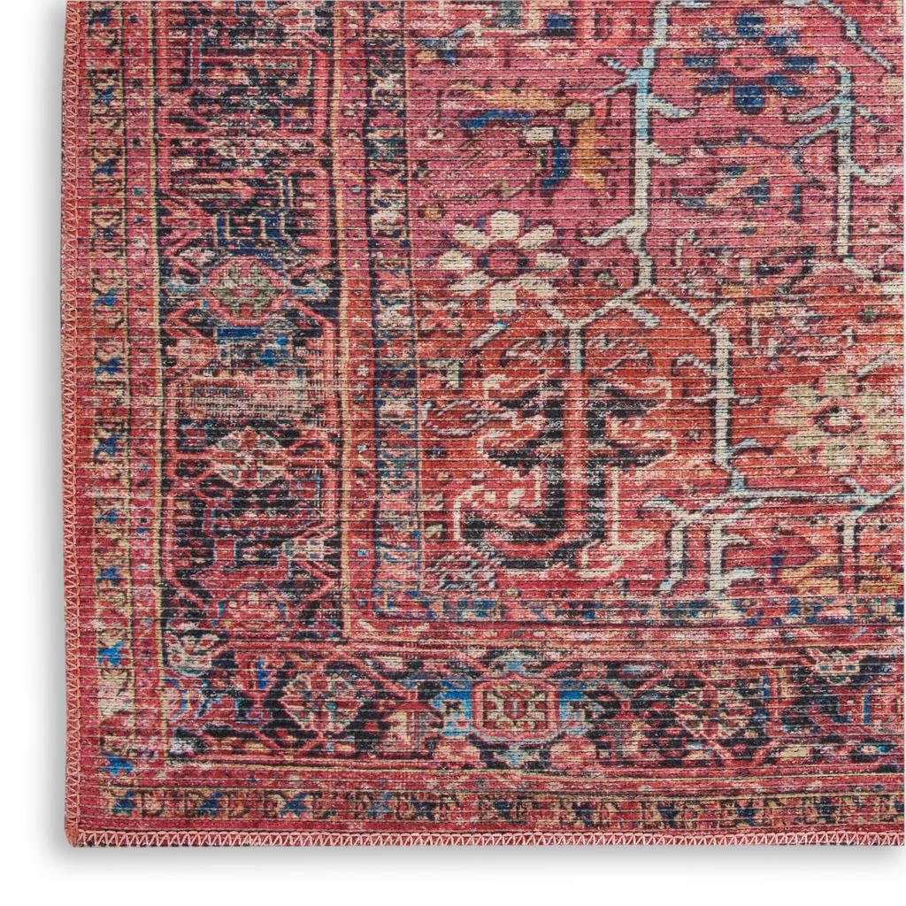 Nourison Home New Concept Washables SR102 Brick Indoor Rectangle Area Rug - Vintage Machine Woven Machine Made Low Pile