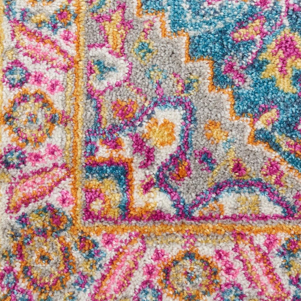 Nourison Home Passion PSN20 Teal Multicolor Indoor Runner - Bohemian Power Loomed Machine Made Medium Pile