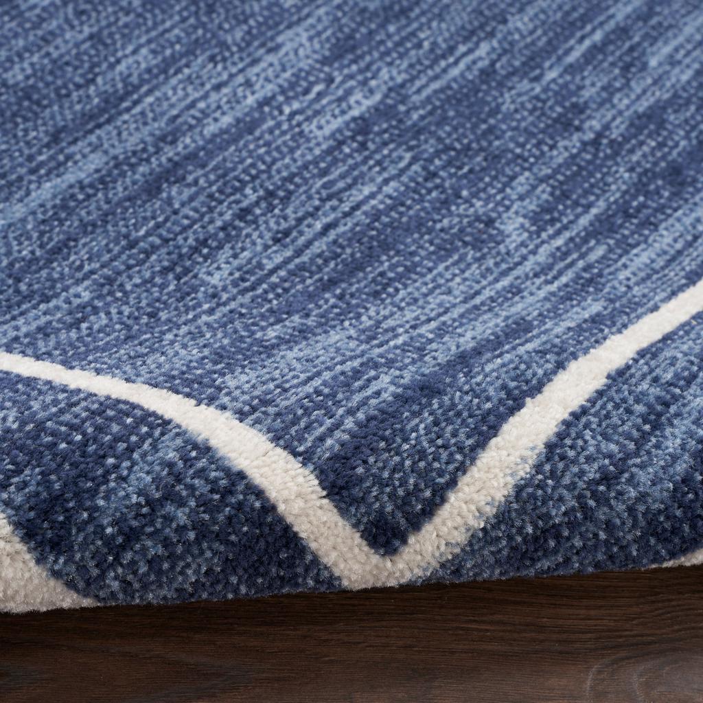 Nourison Home Nourison Essentials NRE02 Navy Ivory Navy/Ivory Indoor/Outdoor Runner - Contemporary Power Loomed Machine Made Low Pile