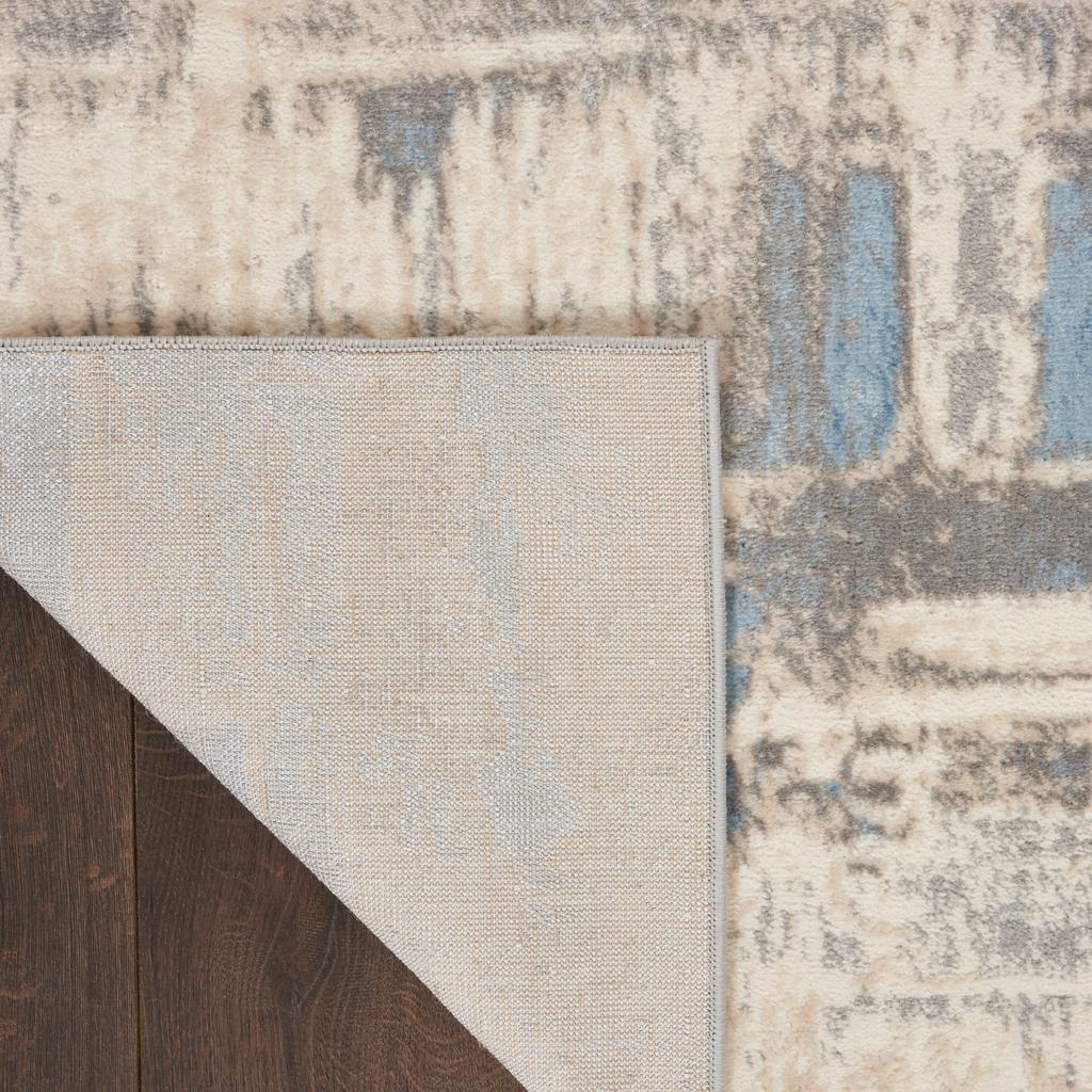 Nourison Home Solace SLA07 Ivory Grey Blue Ivory/Grey/Blue Indoor Runner - Modern Power Loomed Machine Made Low Pile