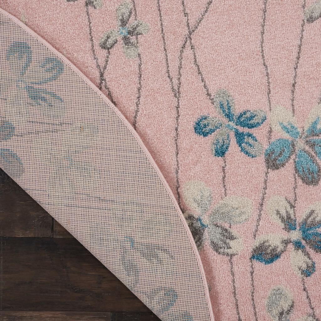 Nourison Home Tranquil TRA04 Pink Indoor Round Area Rug - Contemporary Power Loomed Machine Made Medium Pile