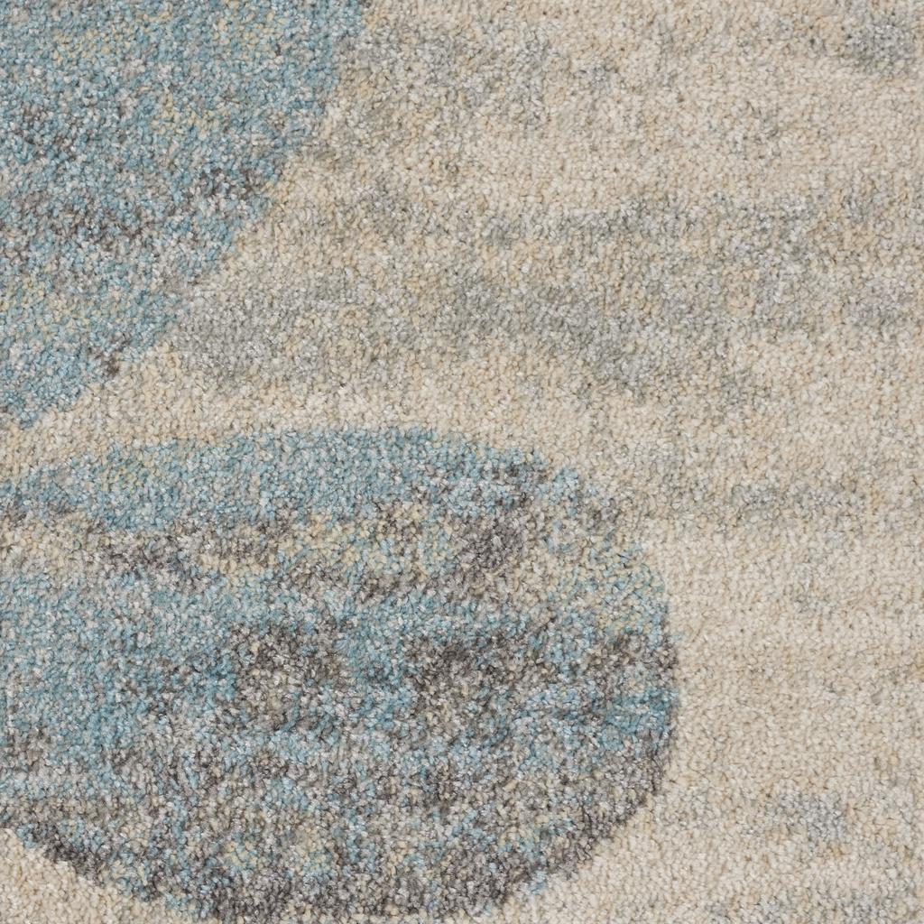 Nourison Home Tranquil TRA01 White and Blue Ivory/Light Blue Indoor Rectangle Area Rug - Farmhouse Power Loomed Machine Made Medium Pile