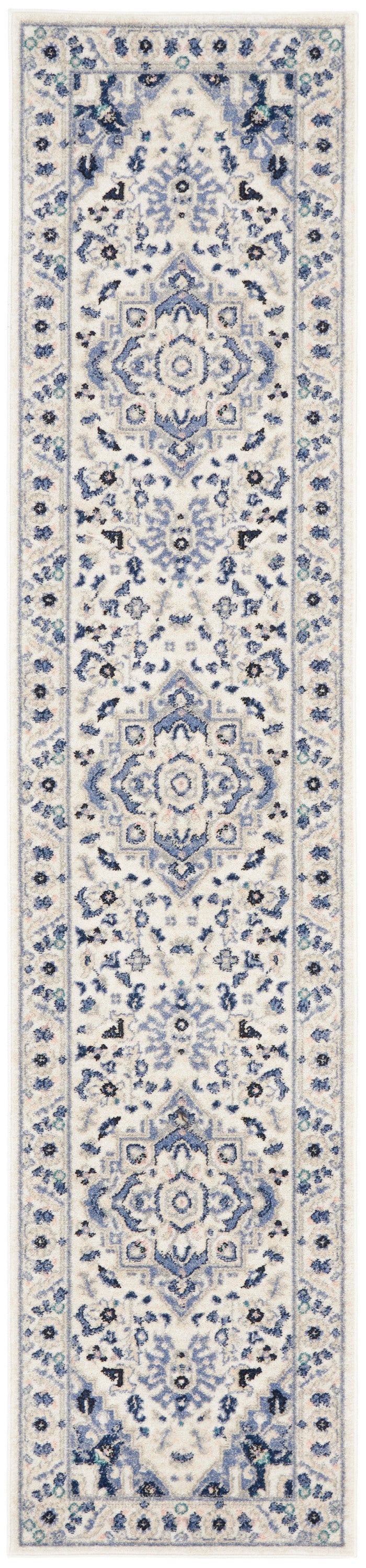 Nourison Home Passion PSN33 Ivory Grey Ivory/Grey Indoor Runner - Bohemian Power Loomed Machine Made Medium Pile