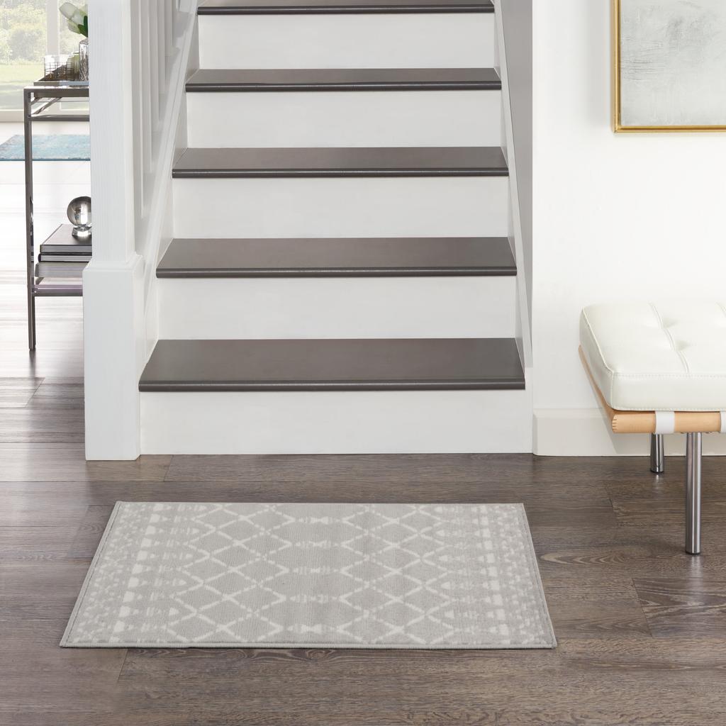 Nourison Home Whimsicle WHS02 Grey Indoor Rectangle Area Rug - Bohemian Power Loomed Machine Made Low Pile