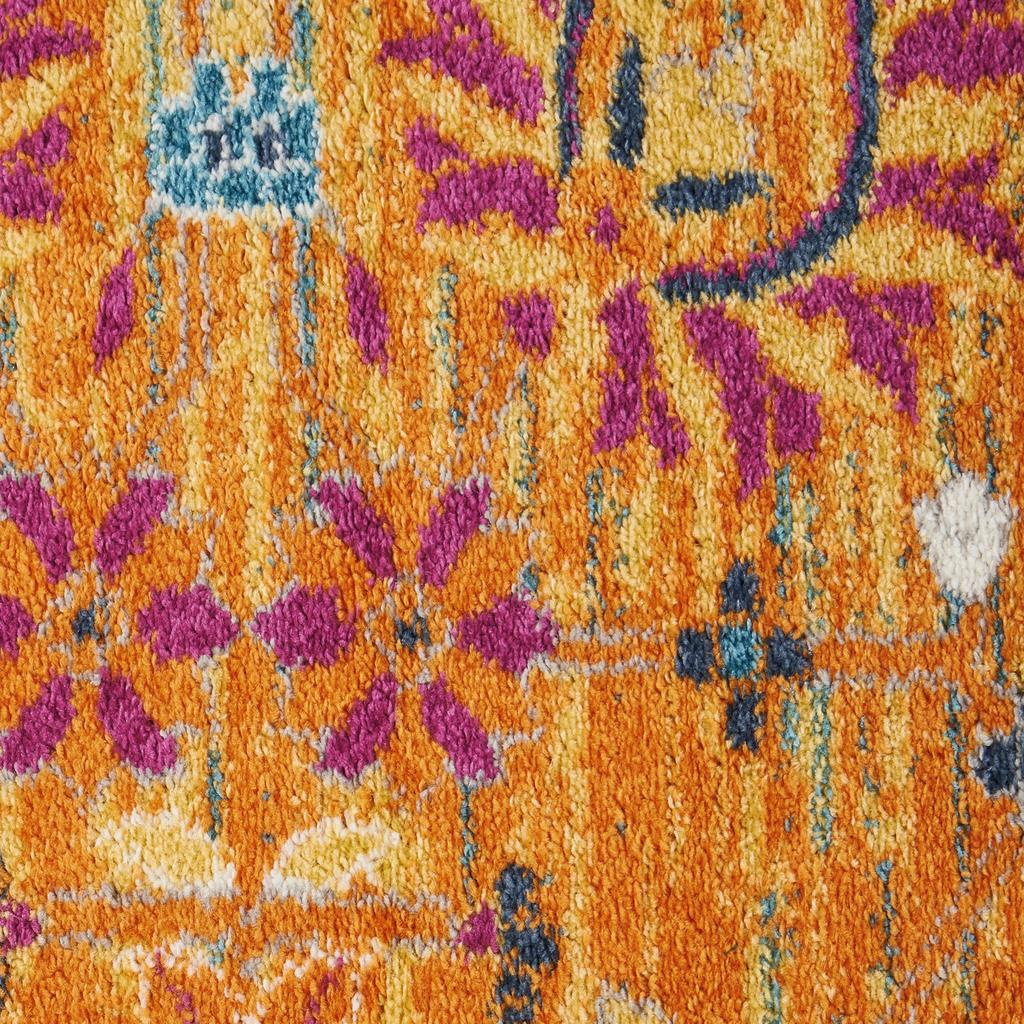 Nourison Home Passion PSN01 Orange Sunburst Indoor Runner - Bohemian Power Loomed Machine Made Medium Pile