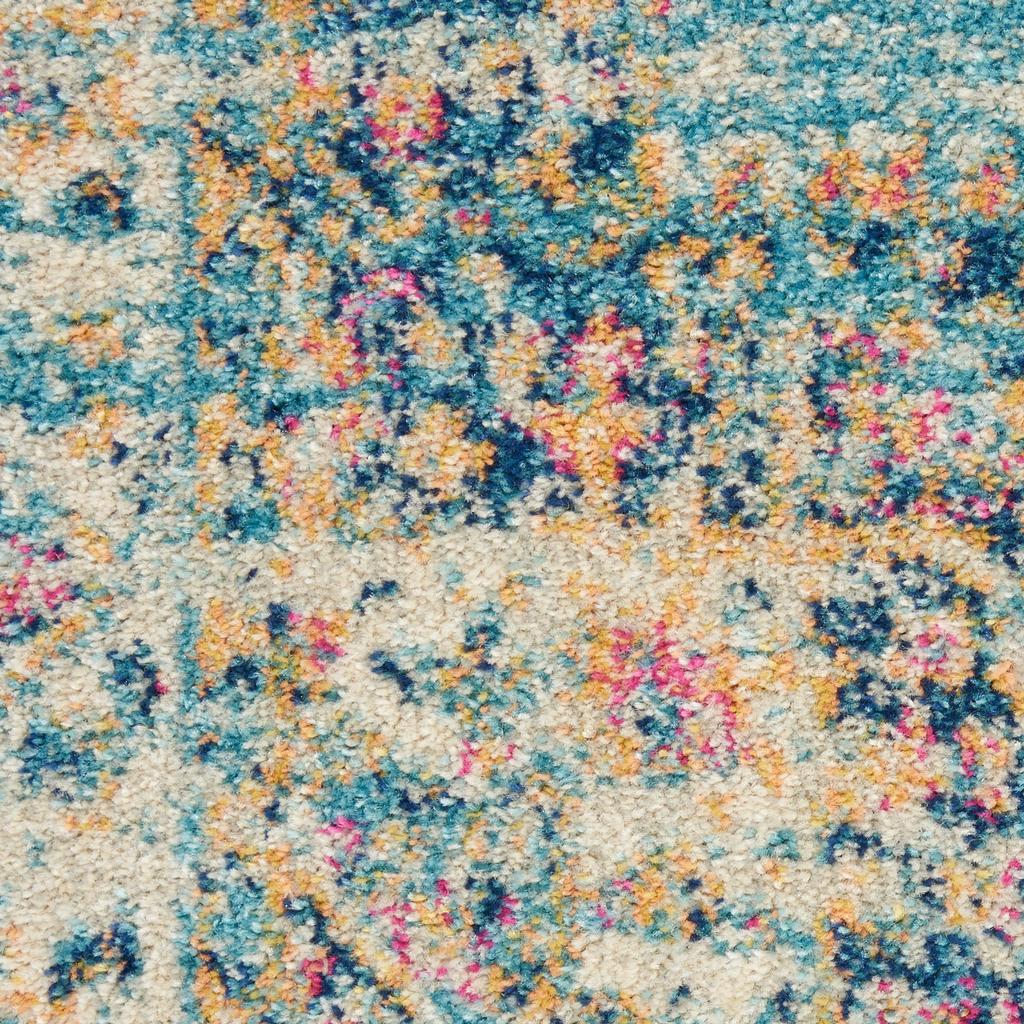 Nourison Home Passion PSN03 Light Blue Indoor Runner - Bohemian Power Loomed Machine Made Medium Pile